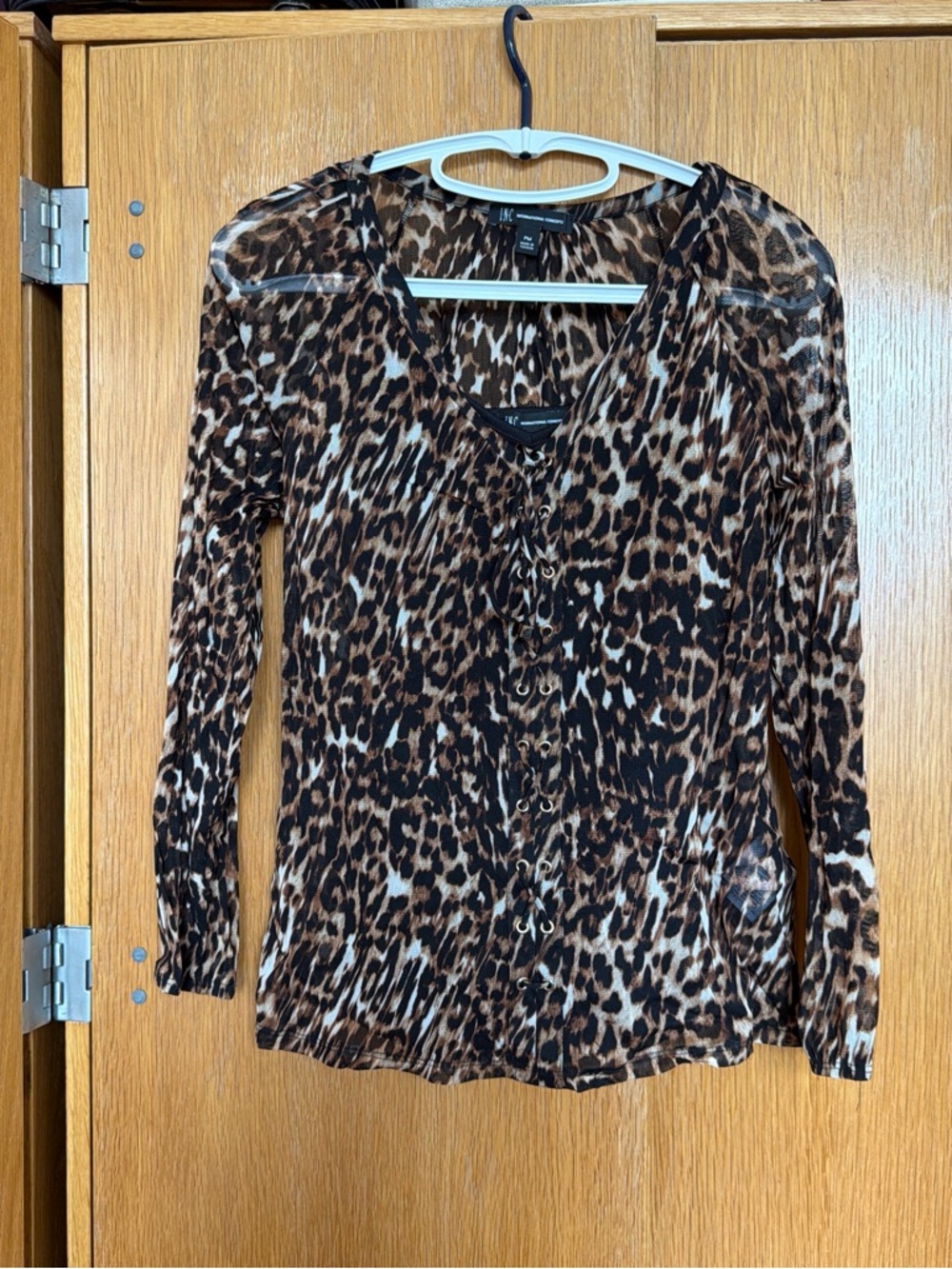 INC International Concepts Brown and Black Leopard Top